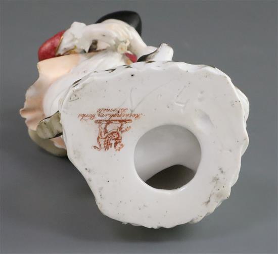 A Rockingham porcelain figure of a piping shepherd, c.1826-30, h. 18.5cm, some losses